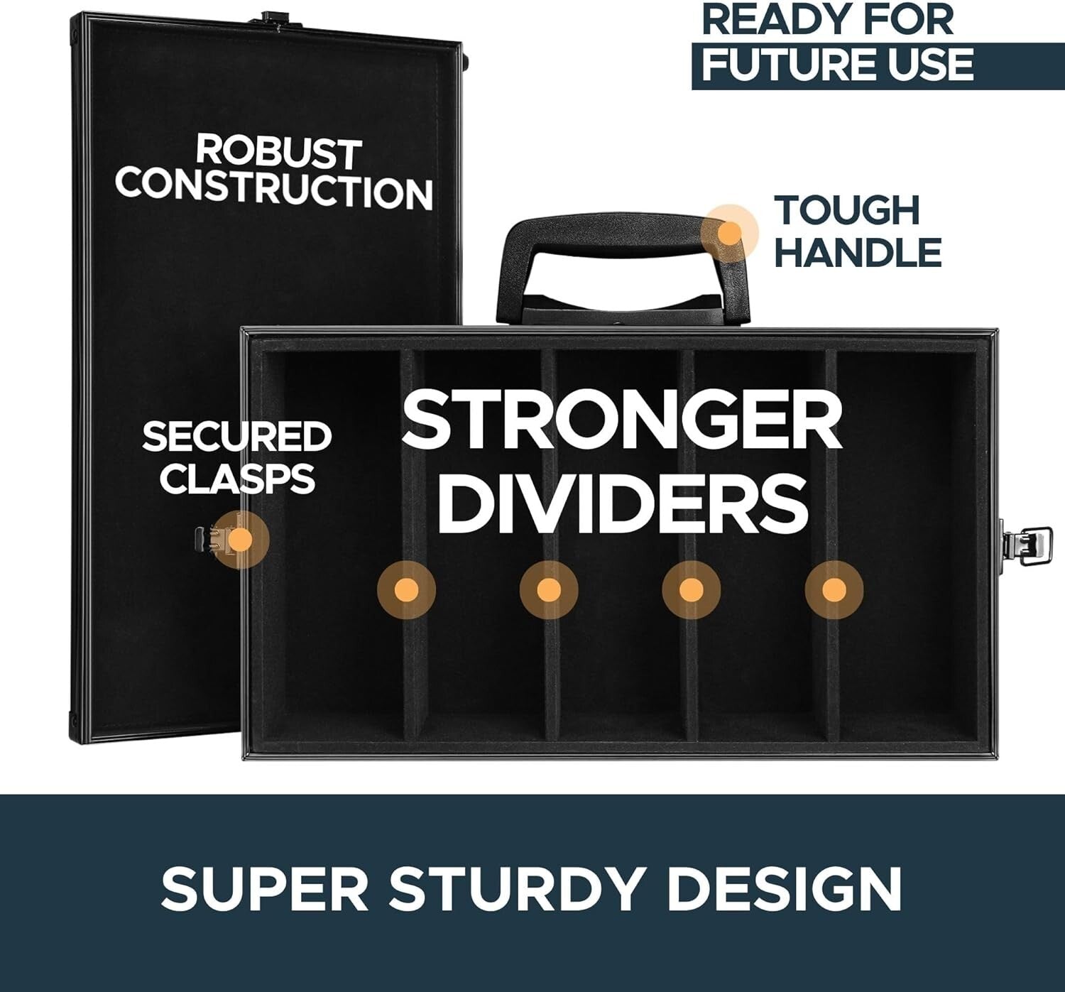 Elegant Rectangular Card Holder with 8 Dividers for Ultimate Game Organization