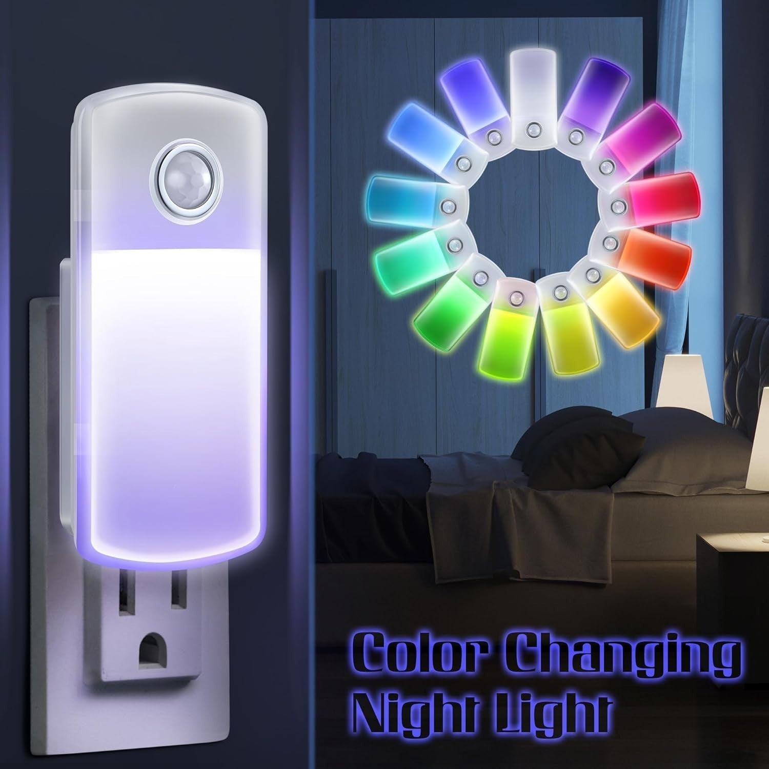 Dusk to Dawn Emergency Night Light & Flashlight with Foldable Plug - 3 Count