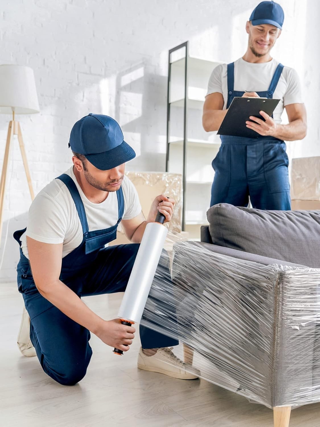 15" Heavy-Duty Stretch Film 4 Pack - Clear Packaging for Moving & Shipping