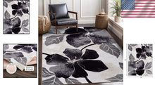 Load image into Gallery viewer, Contemporary Floral Design 6'7" x 9' Indoor Rug - Non-Slip Rubber Backing