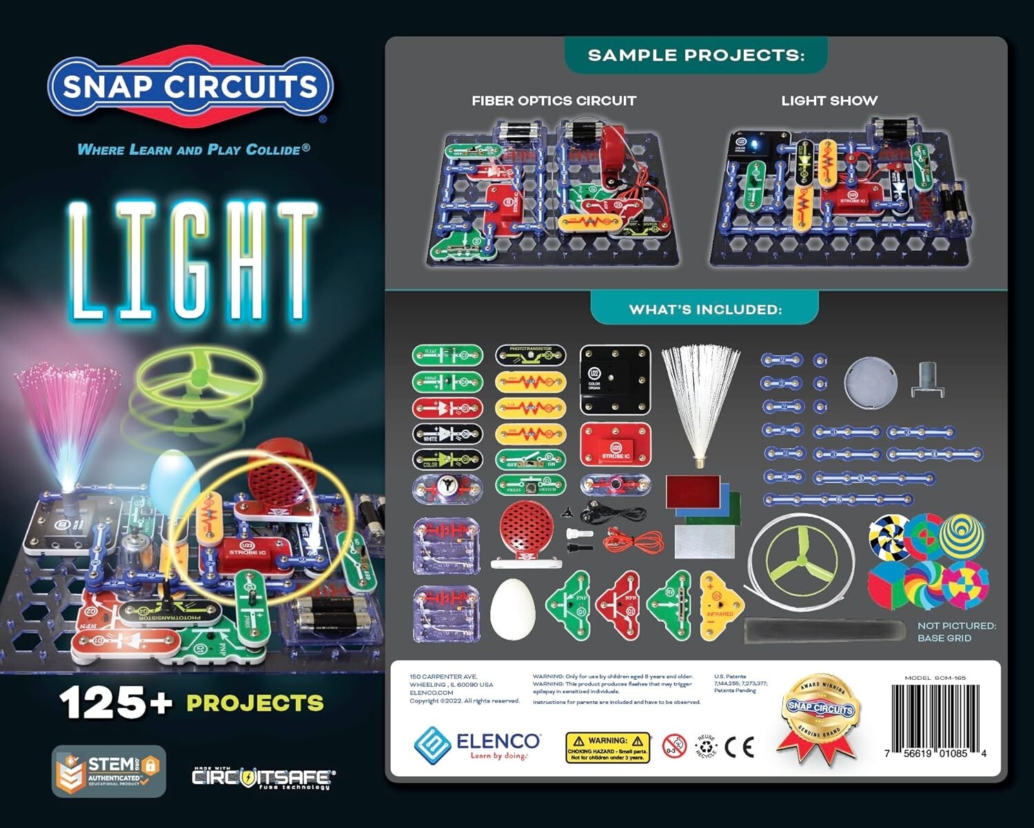 Award-Winning Light Electronics Kit | Easy STEM Fun with 55 Colorful Parts