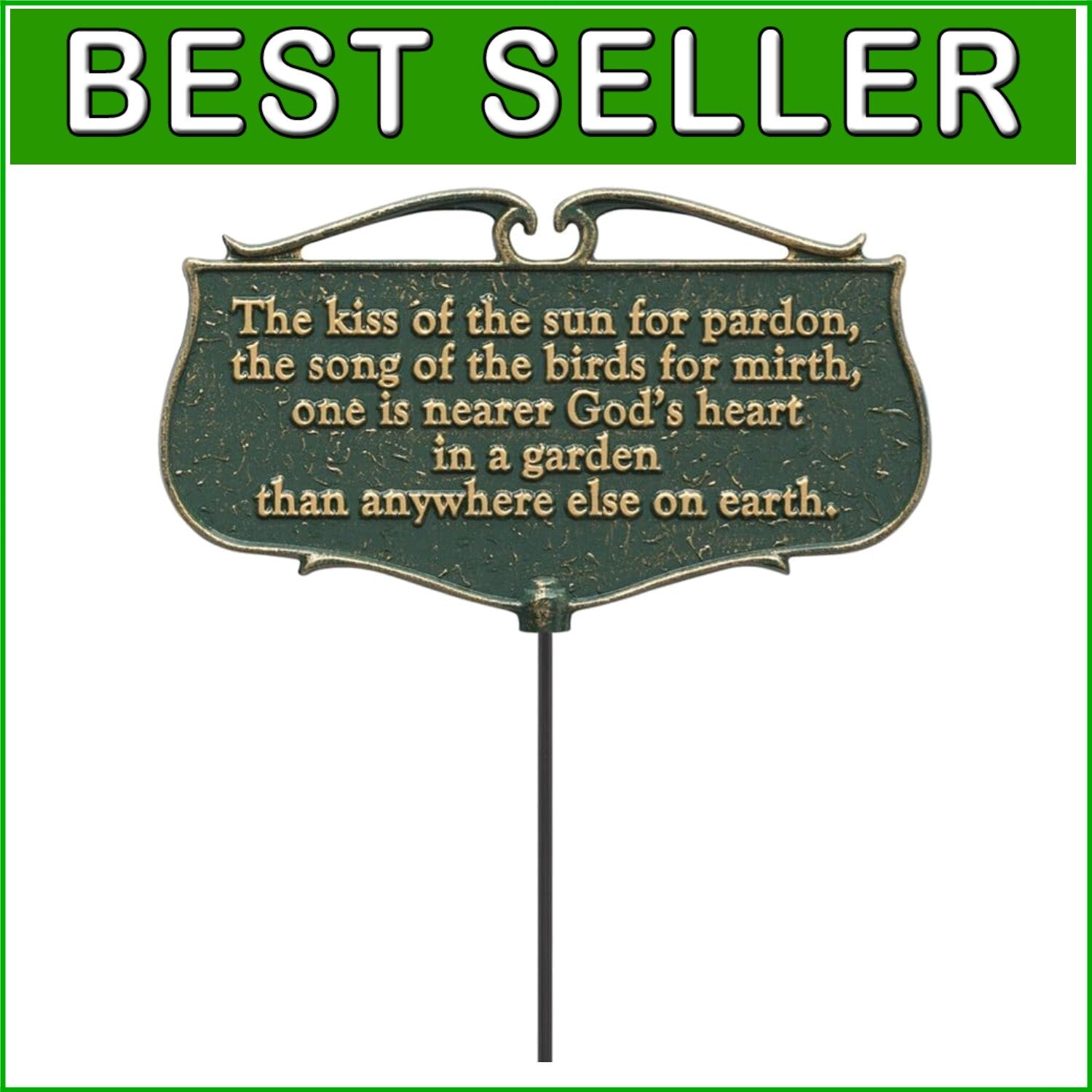 Elegant 12" x 7" Aluminum Garden Poem Plaque -