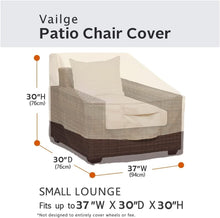 Load image into Gallery viewer, Small Waterproof Lounge Chair Covers - 600D Oxford Fabric in Beige &amp; Brown