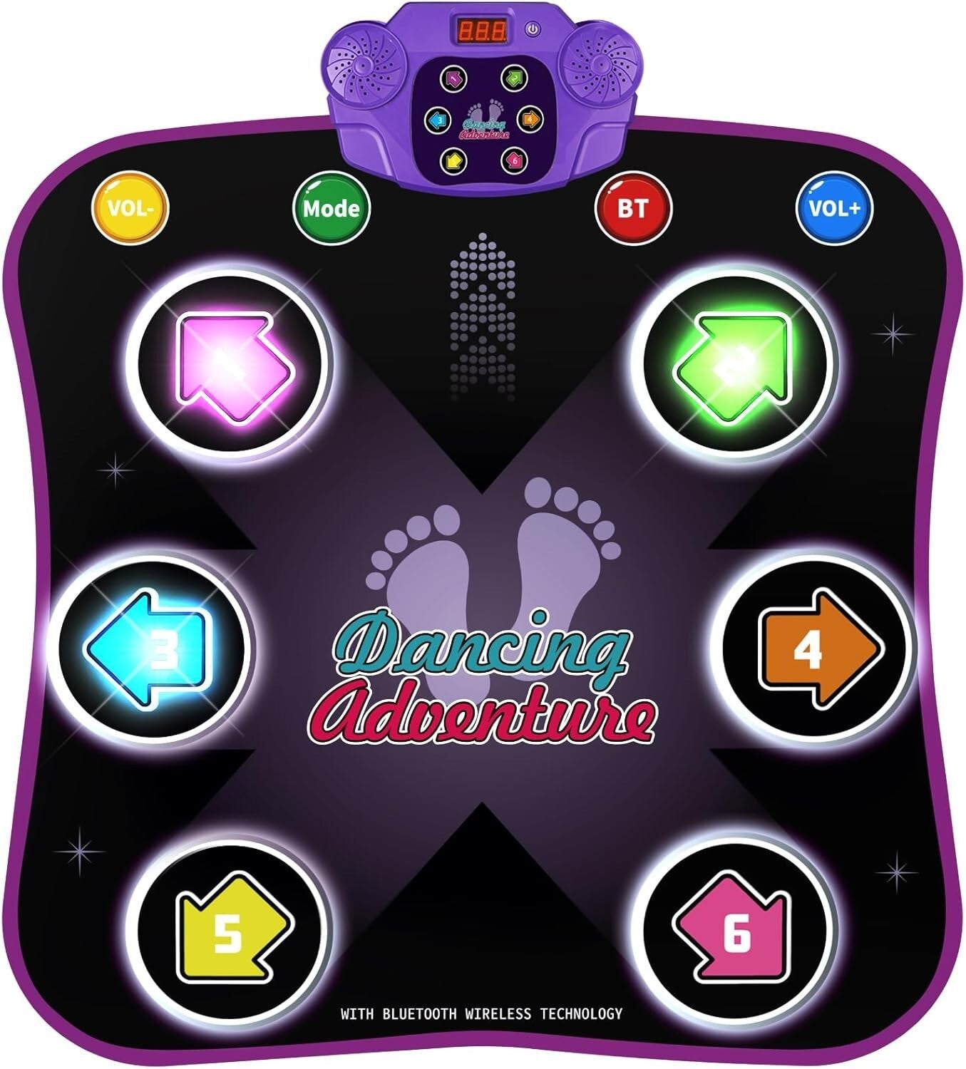 Non-Slip Dance Mat for Kids 3-12 - Boost Coordination & Fun with Bluetooth!