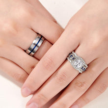 Load image into Gallery viewer, Elegant Wedding Rings Set for Couples - 925 Sterling Silver &amp; Tungsten Bands