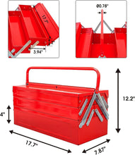 Load image into Gallery viewer, Durable 18-Inch Cantilever Toolbox - Locking Steel Organizer for DIY Projects