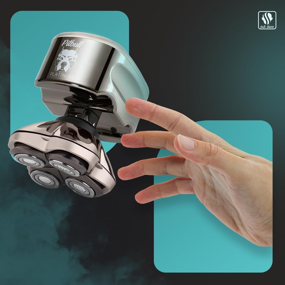 Pitbull Platinum PRO PX5 Waterproof Head and Face Shaver with Travel Case