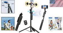 Load image into Gallery viewer, Portable Face Tracking Tripod 360° Rotation with Lights - Perfect for Vlogging