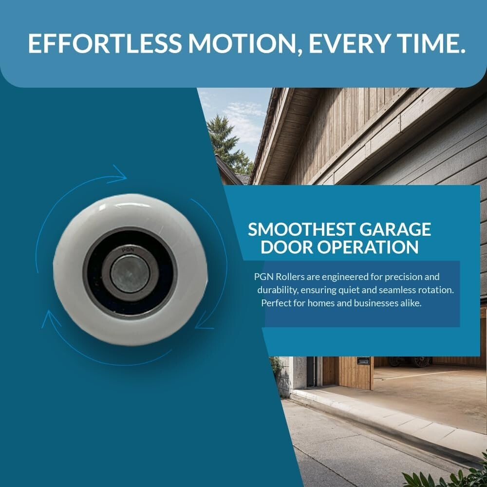 12-Pack of Low-Friction 2" Nylon Garage Door Wheels - Quiet Operation with Seals
