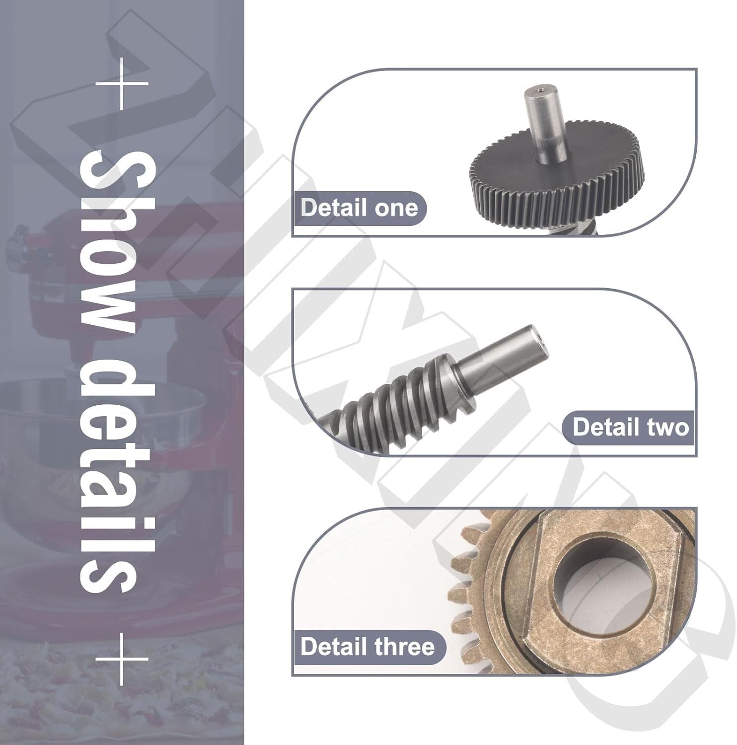 Durable Worm Gear Kit for KitchenAid 5QT & 6QT Mixers - Easy Install with Tools