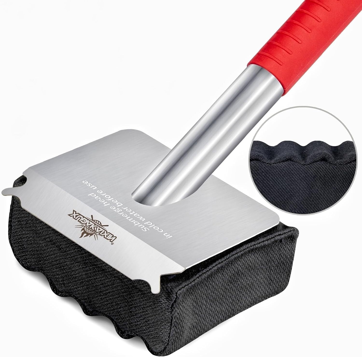 Bristle-Free Grill Brush with Replaceable Head - Safe for All Grills & Griddles