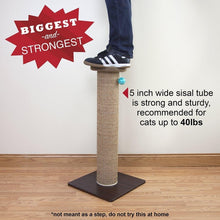 Load image into Gallery viewer, Compact 32" Tall Sisal Scratcher Post with Stable Base for Active Cats