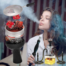 Load image into Gallery viewer, Stylish 2-Hose Hookah Set with Heat Management &amp; Multicolor LED - Easy to Clean
