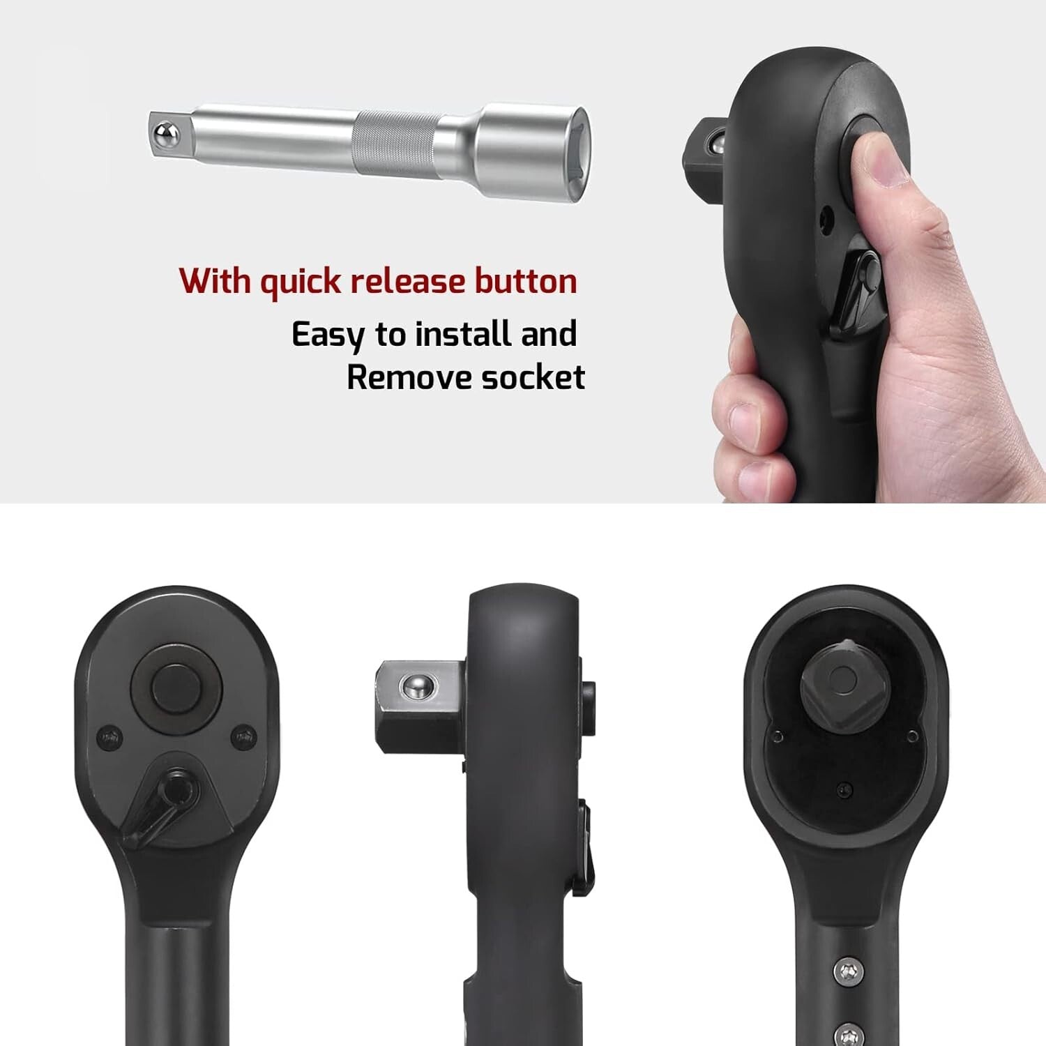 Compact 3/4-Inch Torque Wrench 100-600ft.lb with Alloy Head and Easy Read Scale