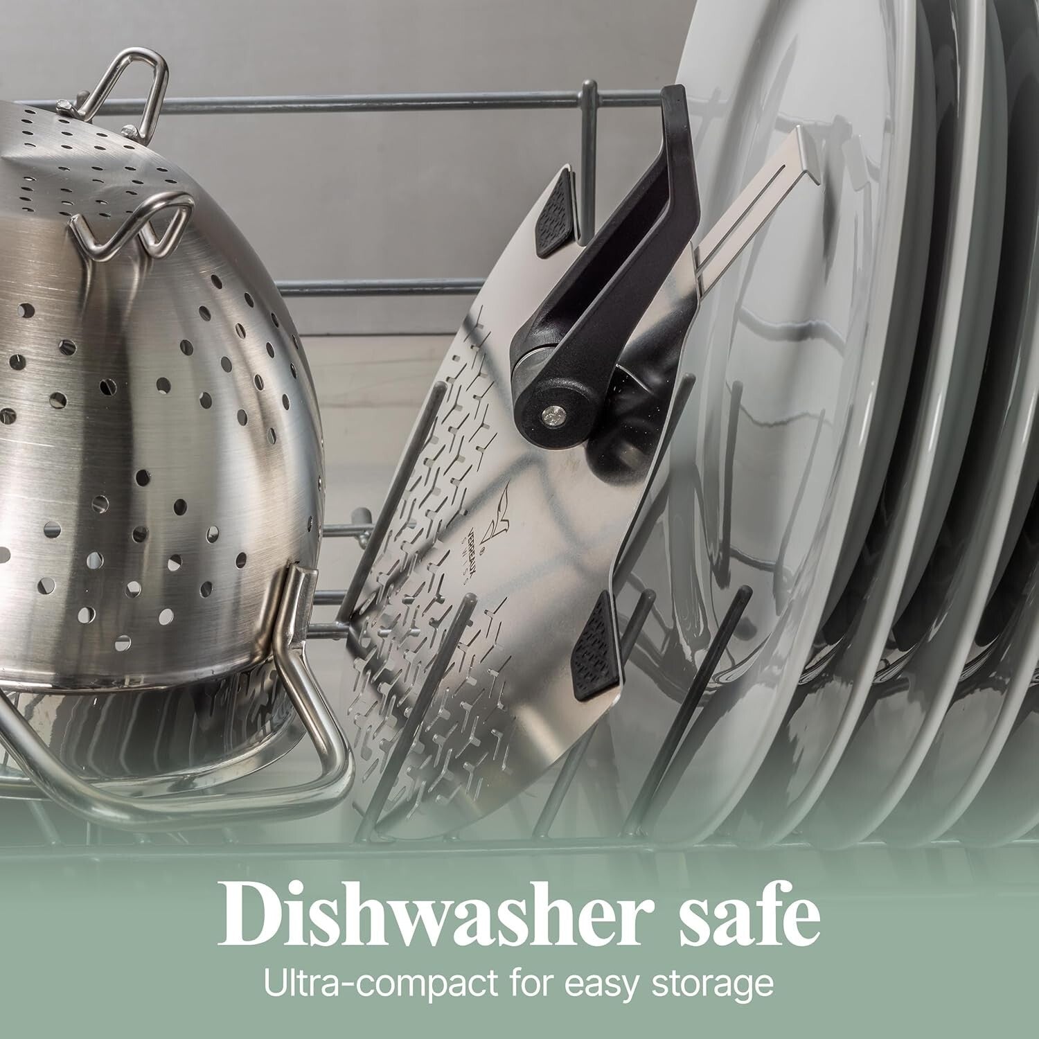 Premium Stainless Steel Clip-On Pasta Strainer 5.5-10'' - Space-Saving Design