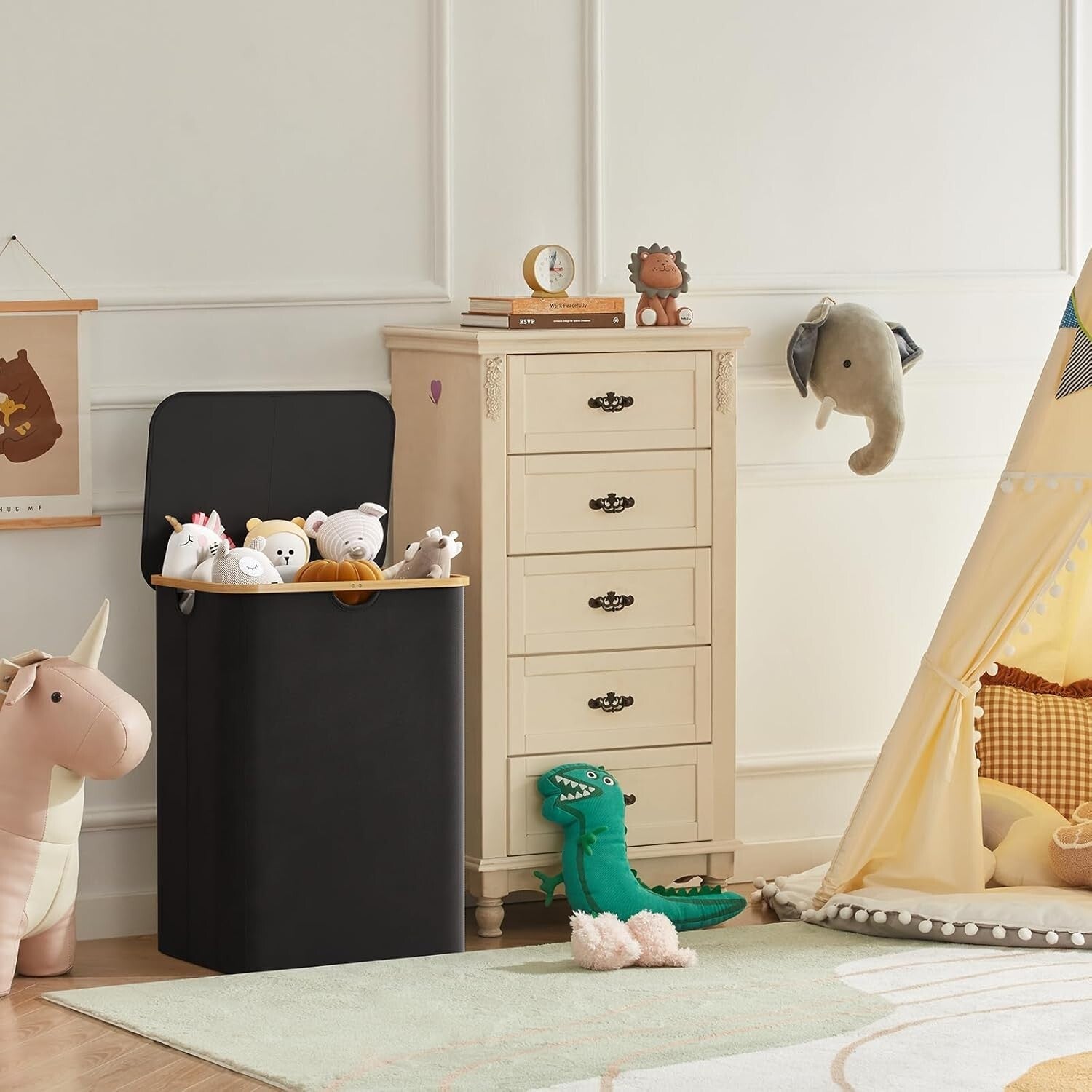 Elegant 150L Laundry Hamper with Removable Bags - Perfect for Home Organization