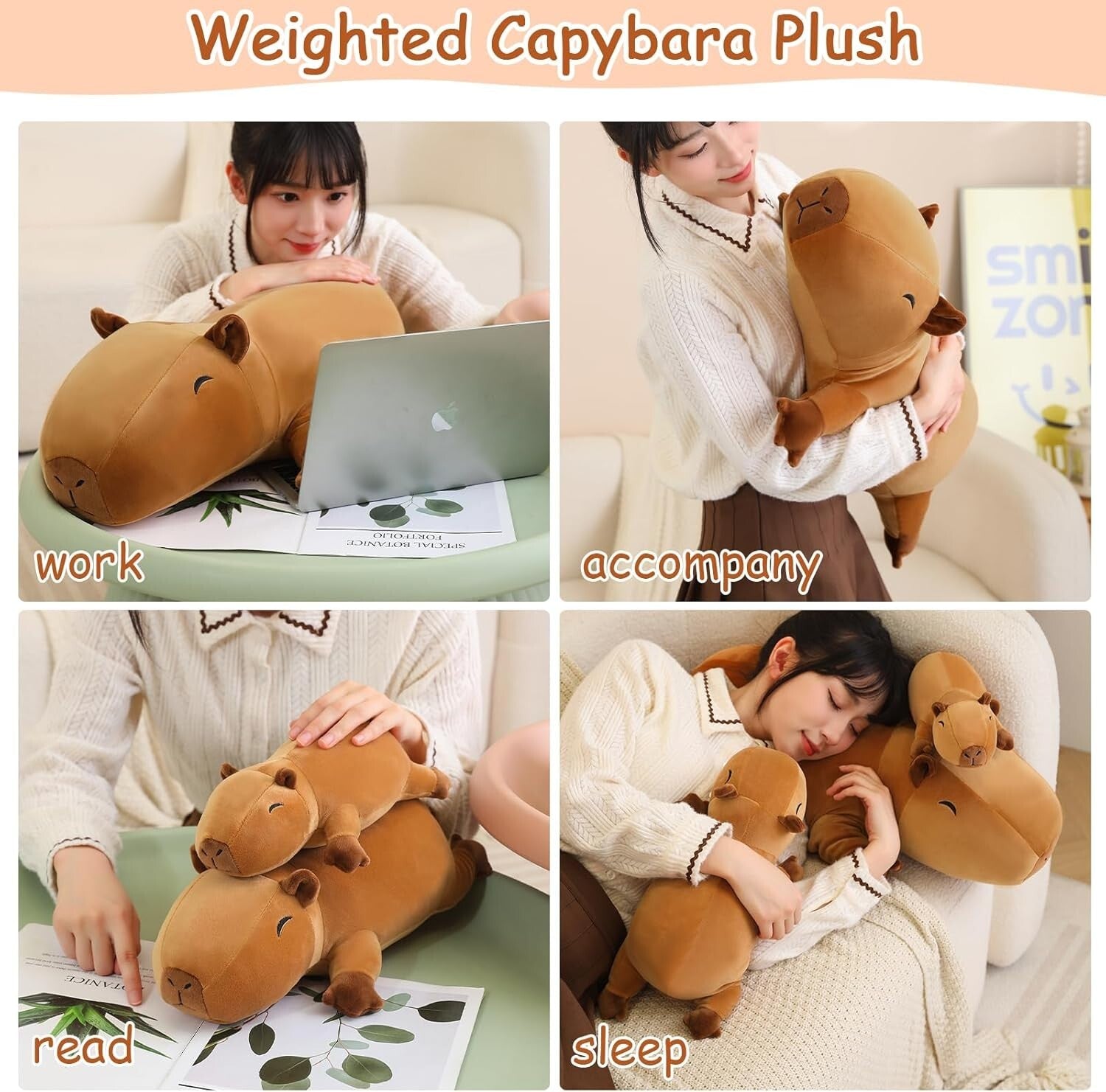 Charming Weighted Capybara Stuffed Animal - A Cozy Companion & Gift 3.74 Lbs