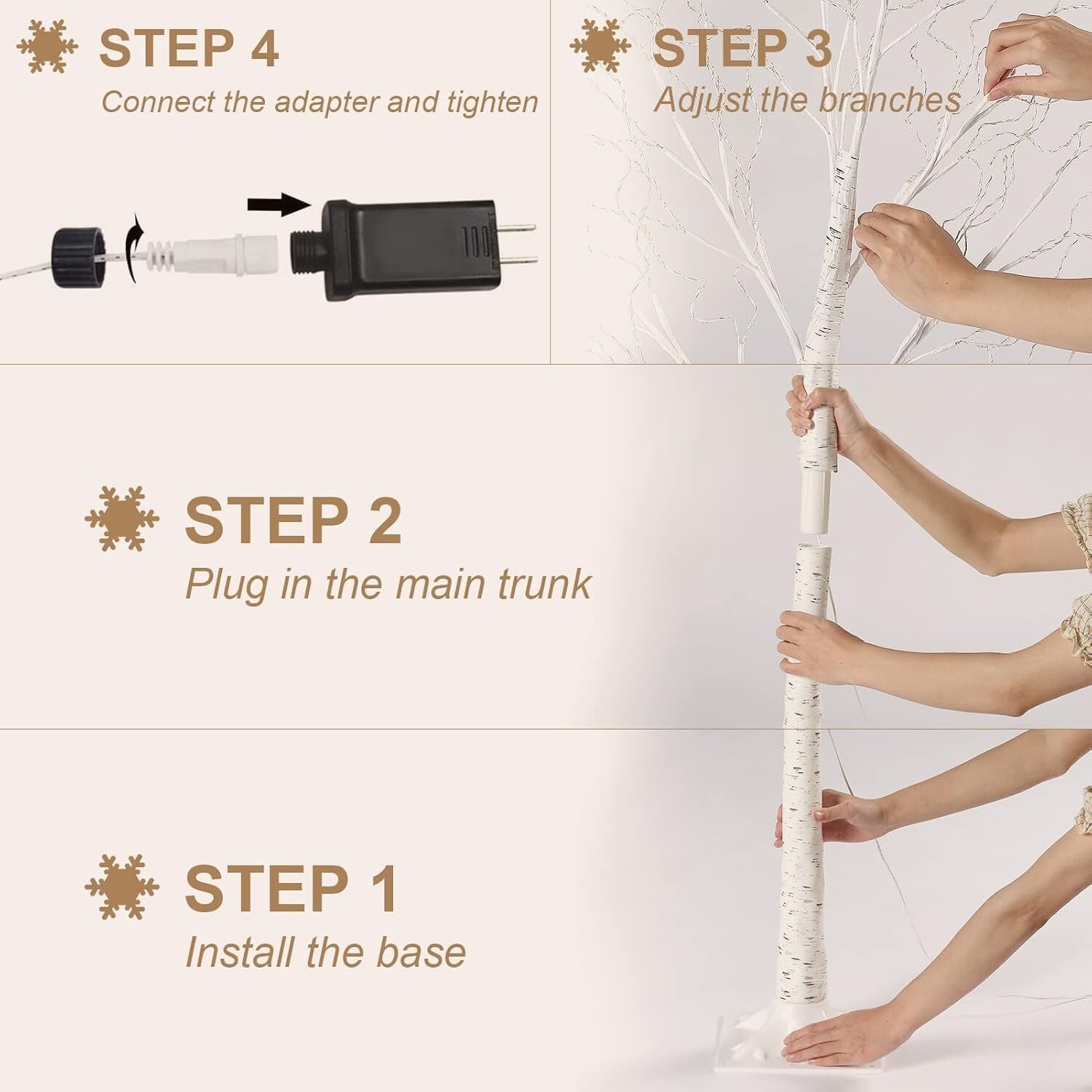 Enchanting 6FT LED Birch Tree with 120 Light Sources - Perfect for Holidays