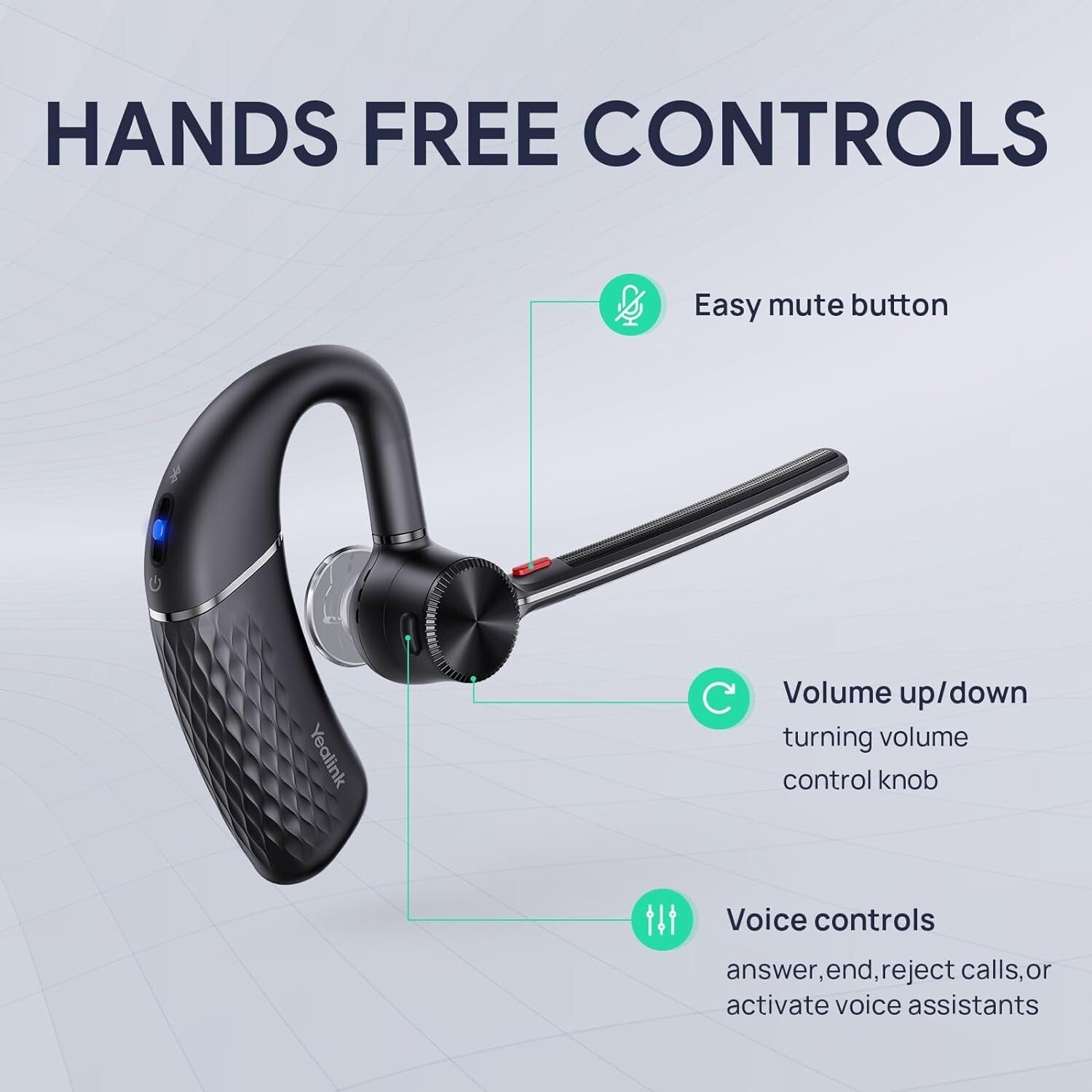 Teams Certified Bluetooth Headset with USB Dongle & Noise Cancelling Mics