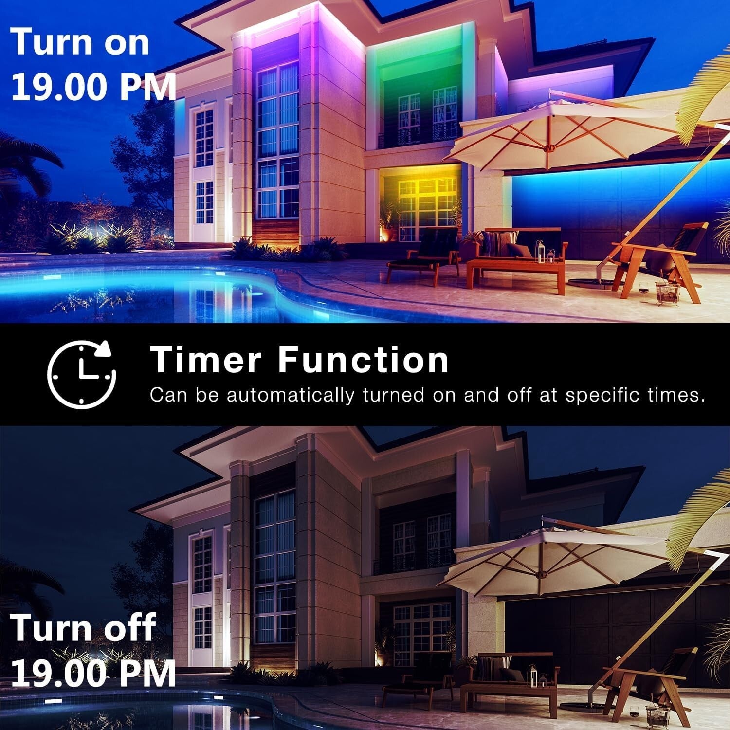 200ft IP67 Waterproof LED Strip Lights with Remote & App Control – RGB Ambiance