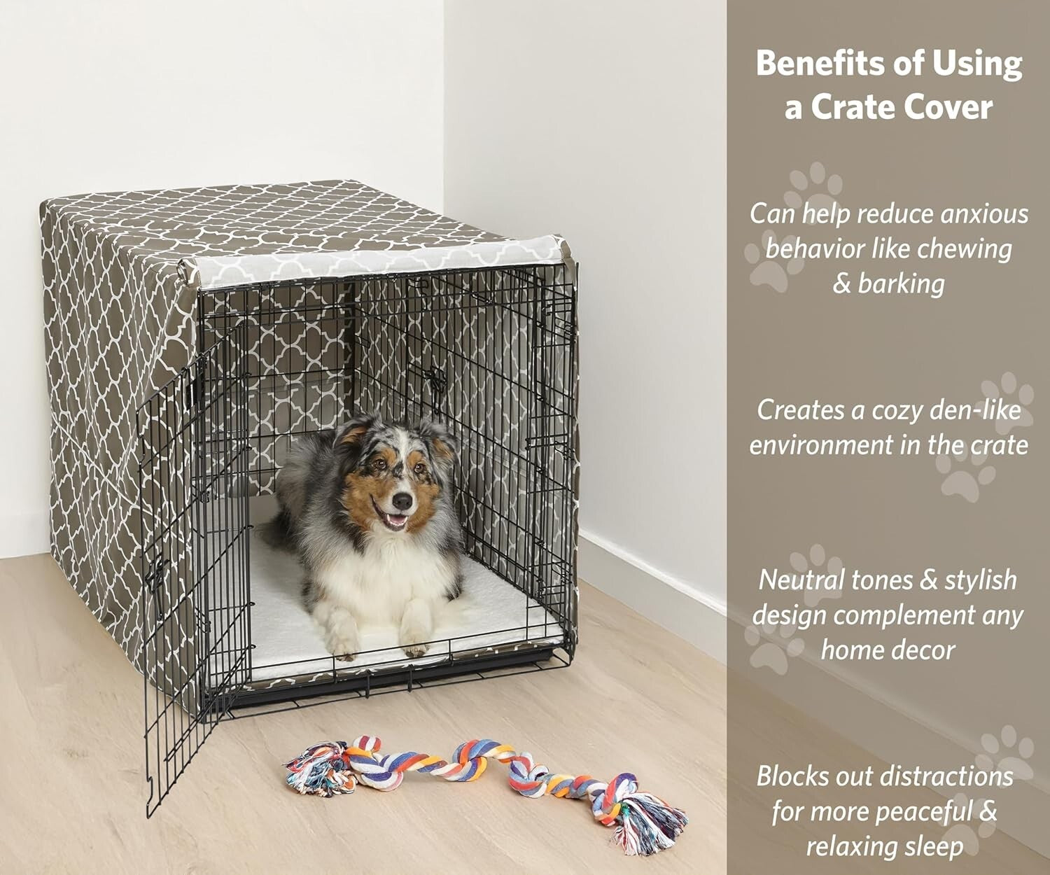 Versatile Dog Crate Cover for Large Breeds - Machine Washable & Lightweight