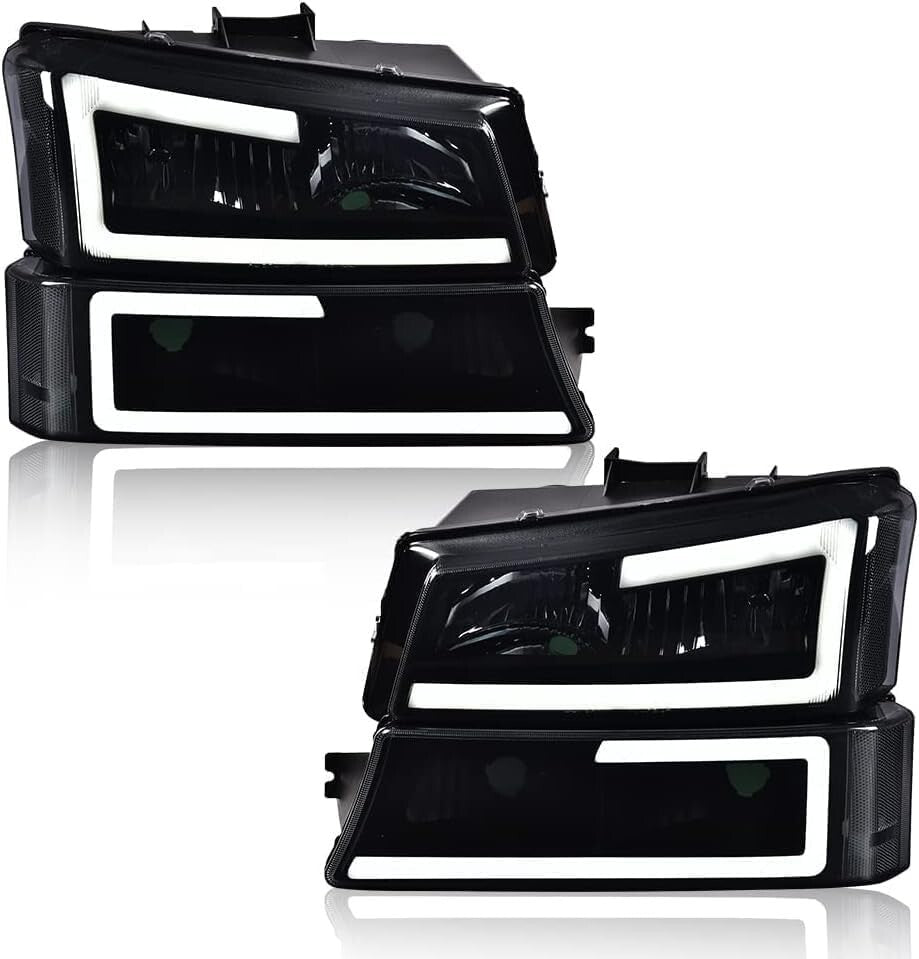 LED Headlights for 2003-2006 Chevy Silverado/Avalanche – Smoky Lens & Waterproof