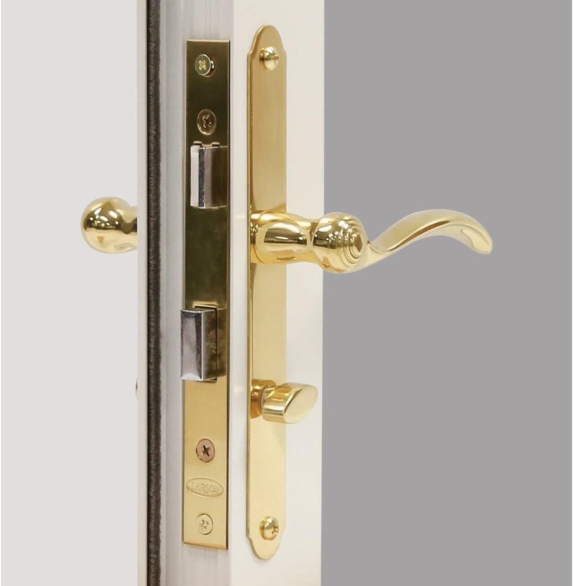 Certified Brass Storm Door Handle Set with Built-In Key Lock & Easy Install