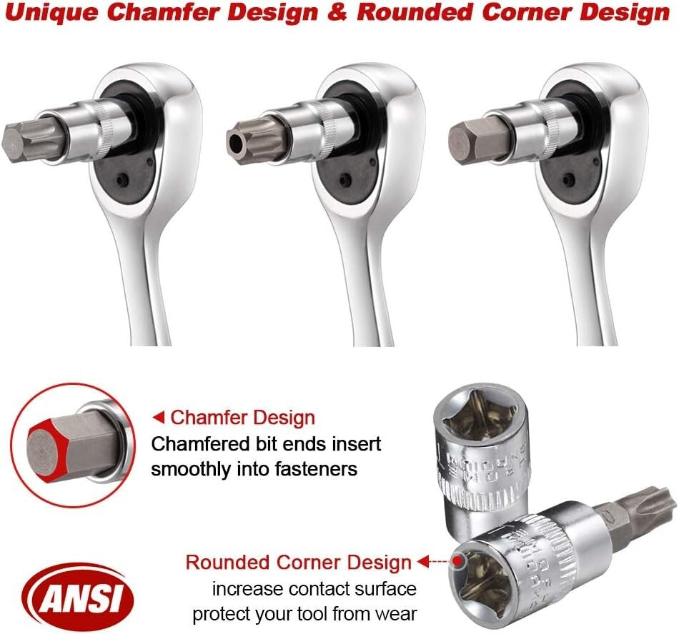 Expert-Grade Chrome Vanadium Torx Socket Set - 107-Piece All-in-One Collection