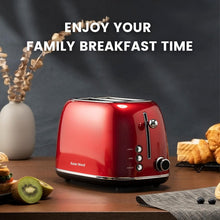Load image into Gallery viewer, Compact Retro 2 Slice Toaster with Multiple Toasting Modes and Easy Clean Design