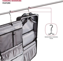 Load image into Gallery viewer, Carry-On Grey Heather Rolling Garment Bag with Hanging Feature for Travel