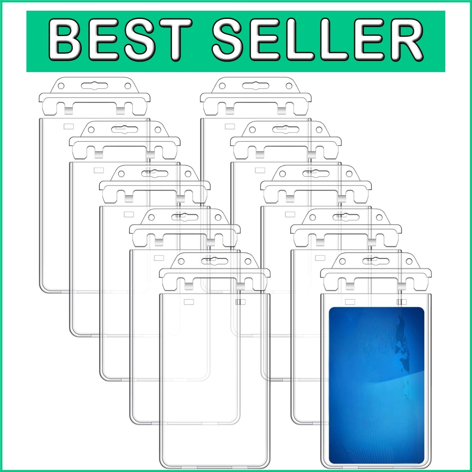 100 Pack Heavy Duty Clear ID Badge Holders with Permanent Locking - 2.4 x 4.2 in