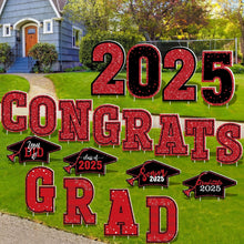 Load image into Gallery viewer, Premium Large Congrats Grad Yard Stakes - 20 PCS Graduation Celebration Kit