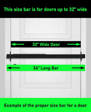Load image into Gallery viewer, Lifetime Warranty Door Security Bar - Solid Metal with Finger Lock Feature