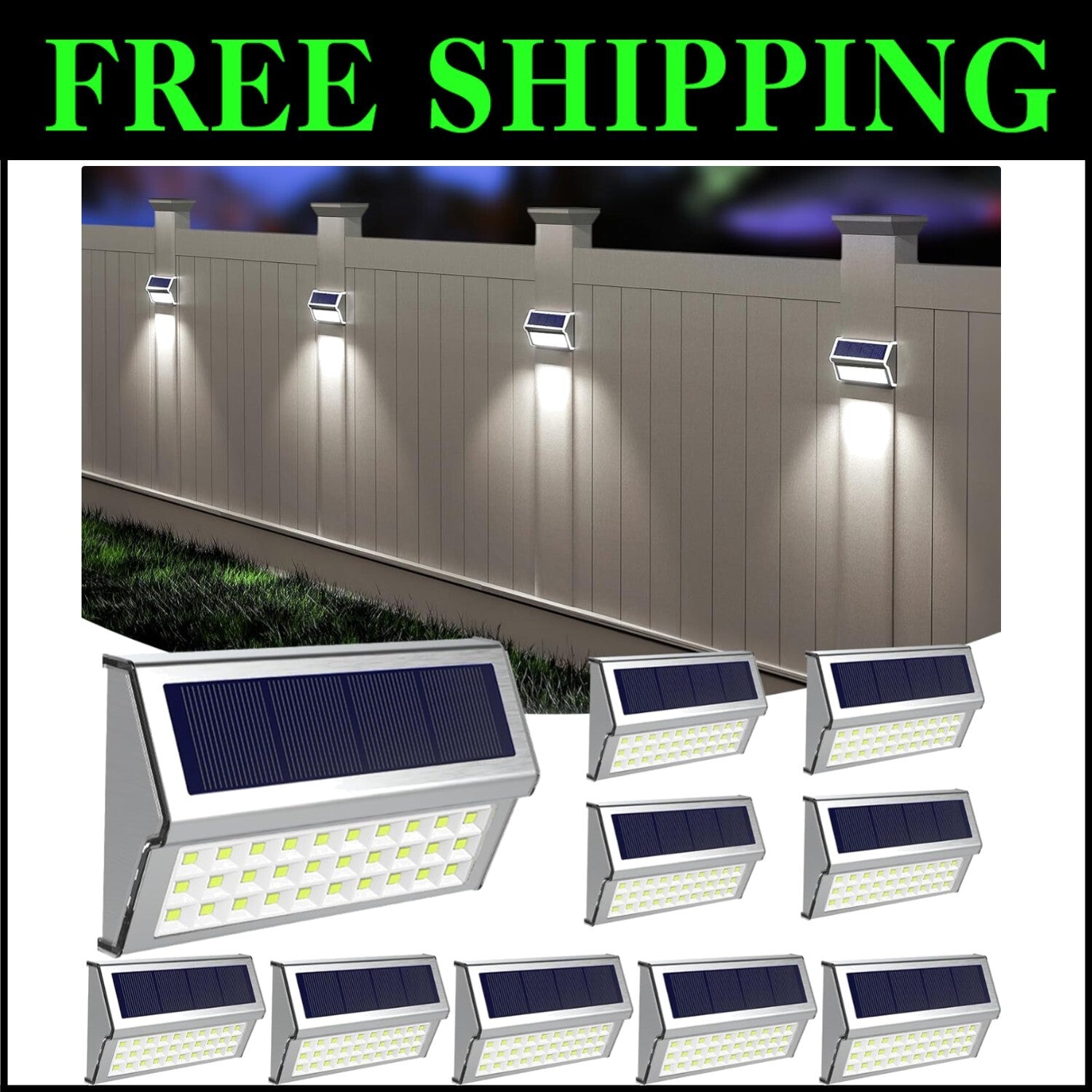 Energy-Saving Outdoor Solar Lights - Waterproof Stainless Steel Lighting Kit