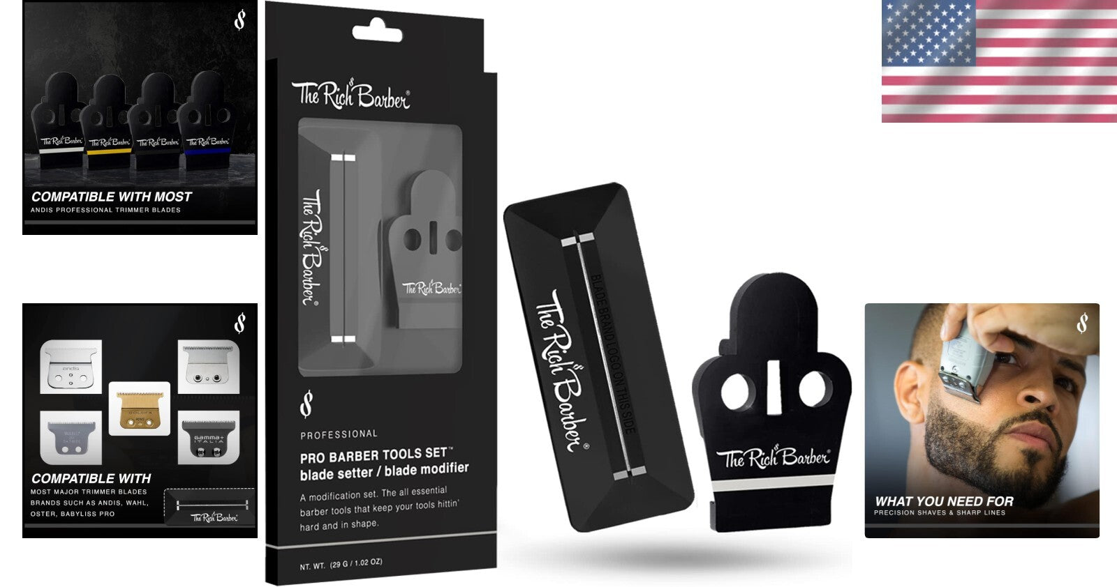 Precision Barber Tool Set: Quick Blade Modifier & Professional Alignment Tools