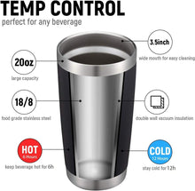 Load image into Gallery viewer, 6 Pack 20oz Double Wall Insulated Stainless Steel Travel Tumblers for Hot &amp; Cold