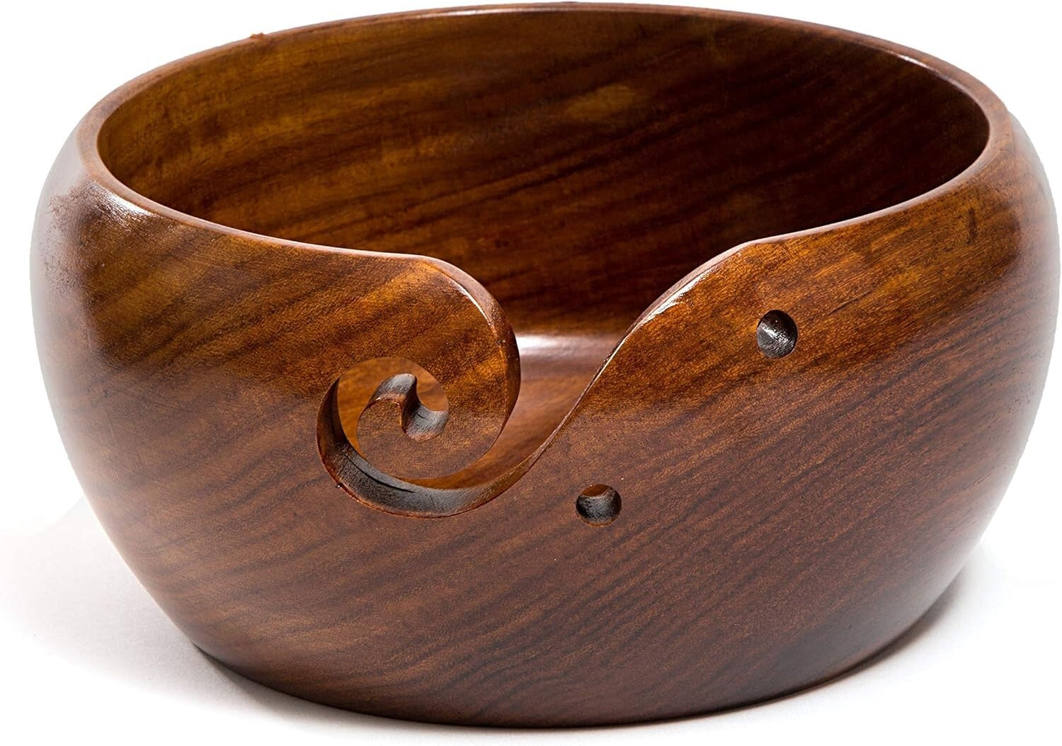 Deluxe 7x4 Rosewood Yarn Holder with Crochet Hooks & Travel Bag - Perfect Gift