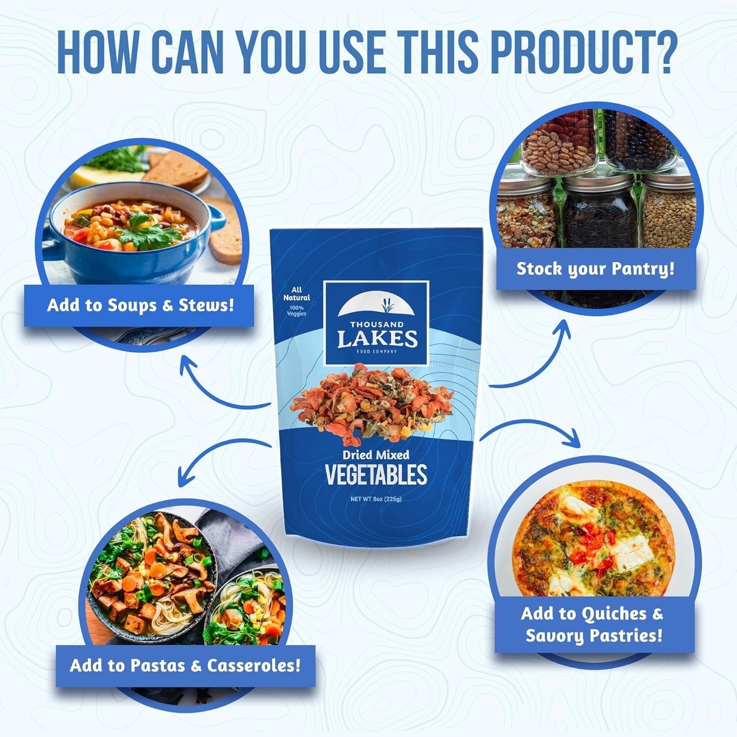 Air-Dried 4.5 lb Mixed Vegetables - Natural Soup Blend, Good Source of Fiber