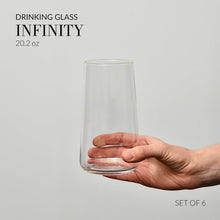 Load image into Gallery viewer, Set of 6 Modern Highball Glasses - 20 fl oz Clear Drinking Cups, Dishwasher Safe