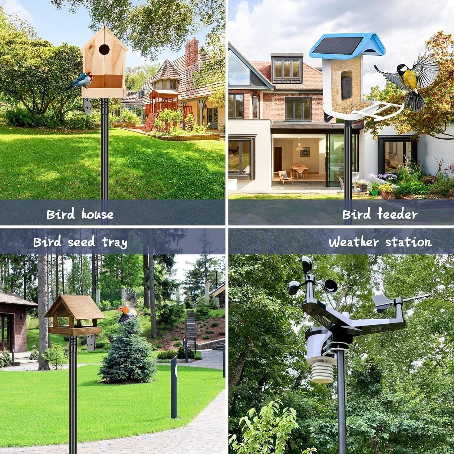 Durable Heavy-Duty Bird Feeder Pole - Perfect for Attracting Bluebirds Outdoors