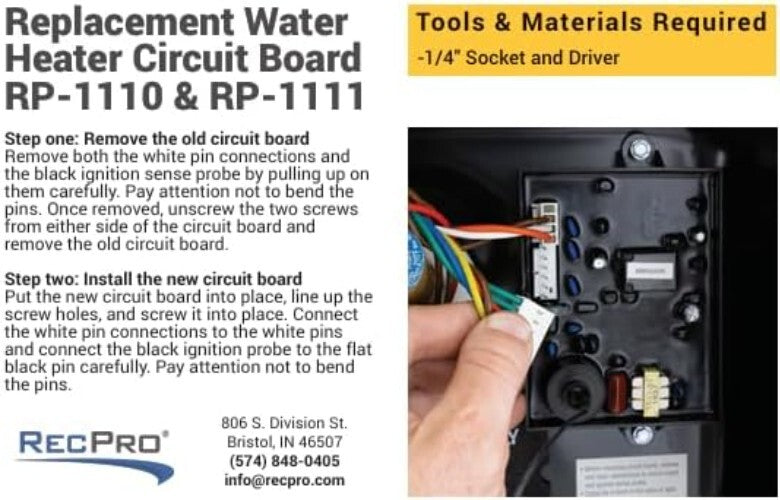 Efficient 12V Circuit Board Compatible with Atwood Water Heaters - Easy Install