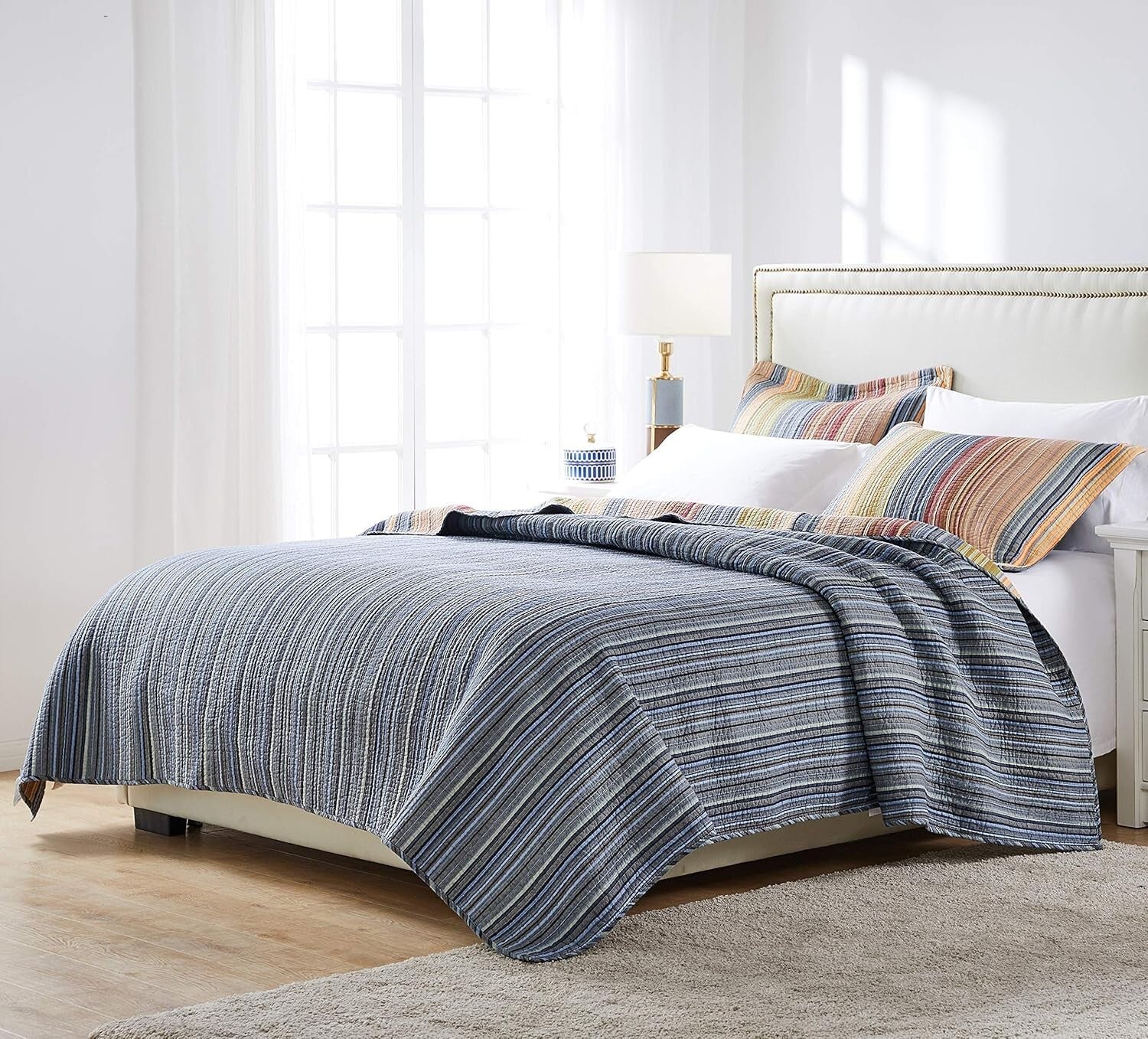 Elegant 3-Piece Full/Queen Katy Quilt Set – Breathable Cotton & Reversible