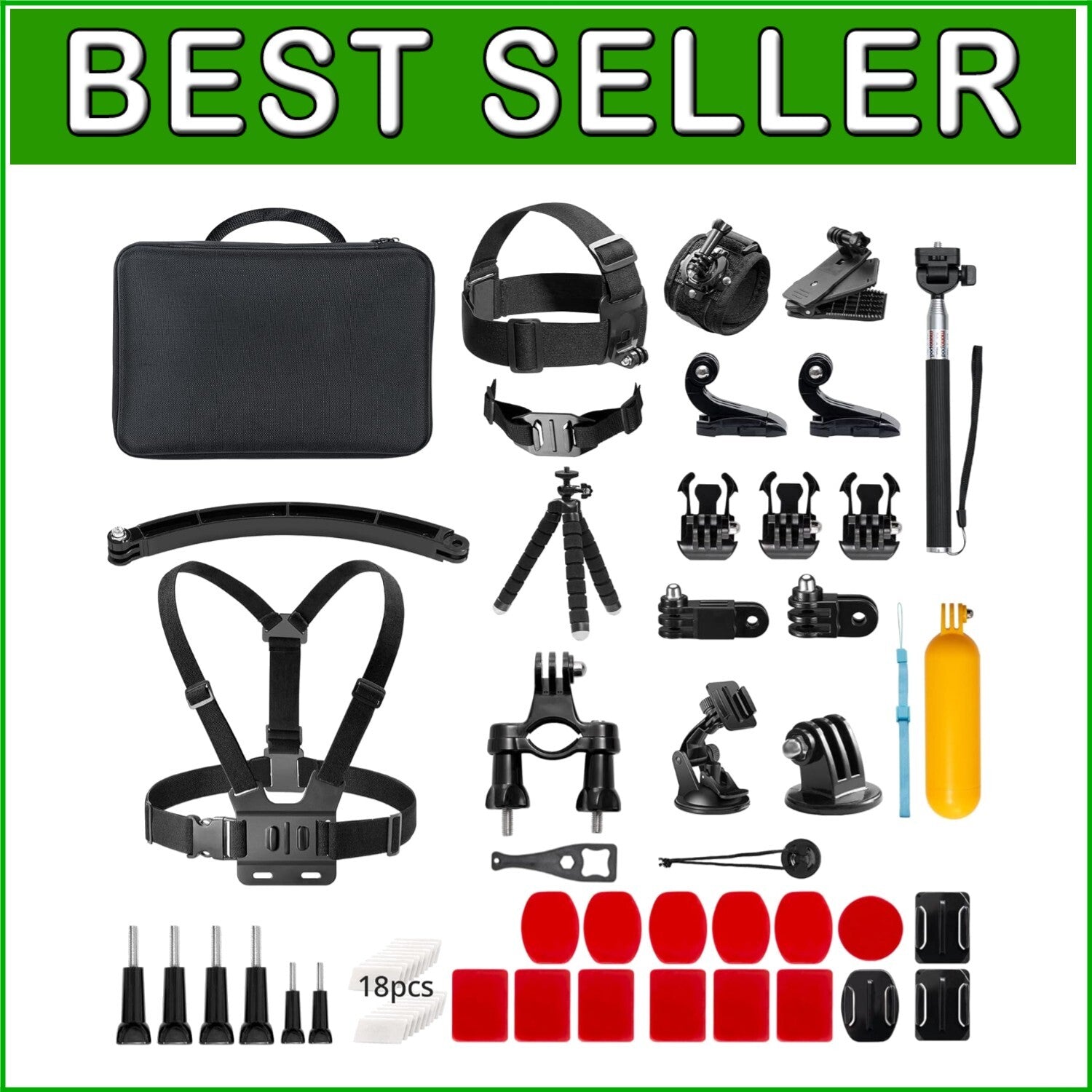 60 in 1 Action Camera Accessories Kit for GoPro Hero & More - All-in-One Solu...