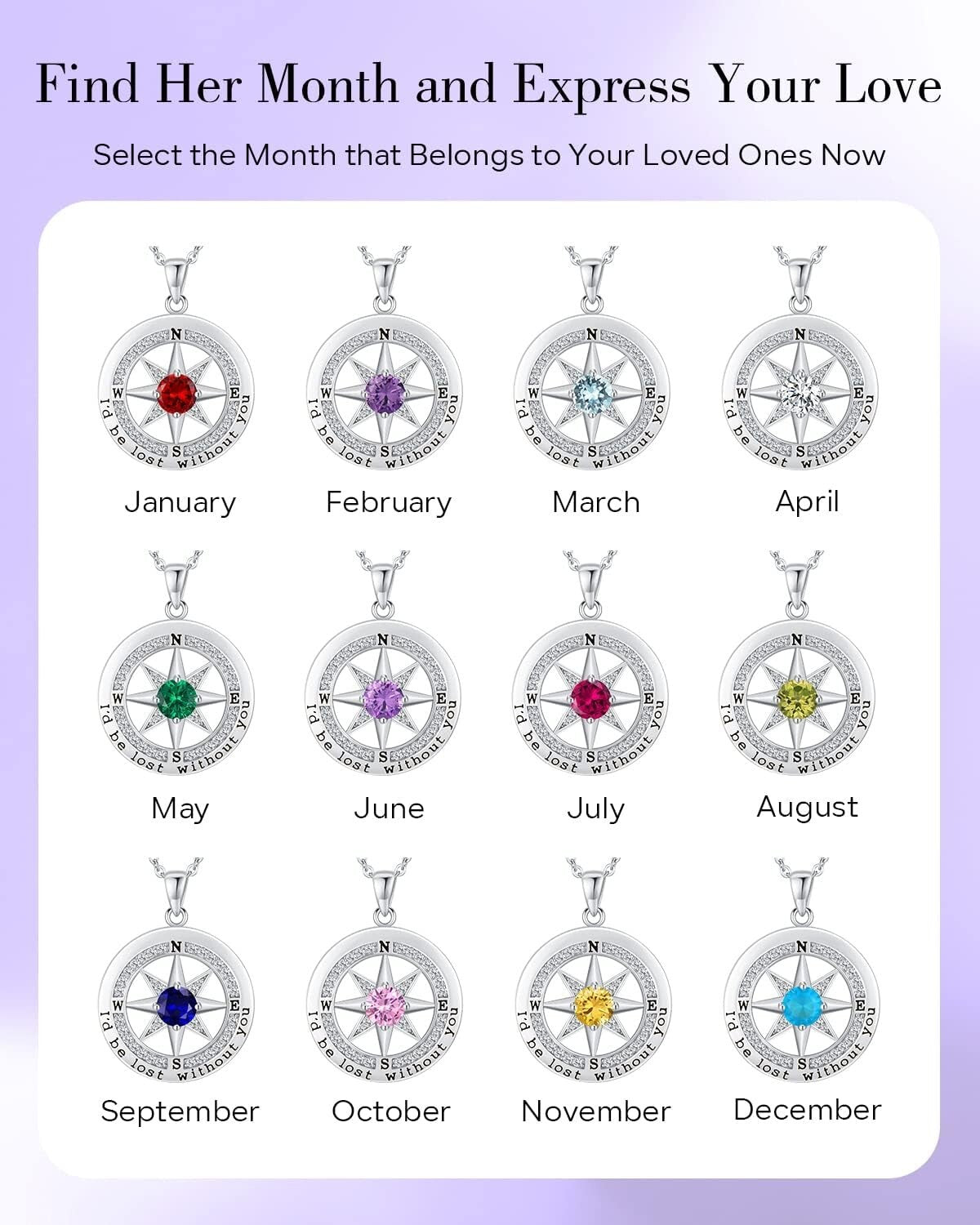 Sentimental Compass Necklace in S925 Silver: Perfect Anniversary Gift for Women