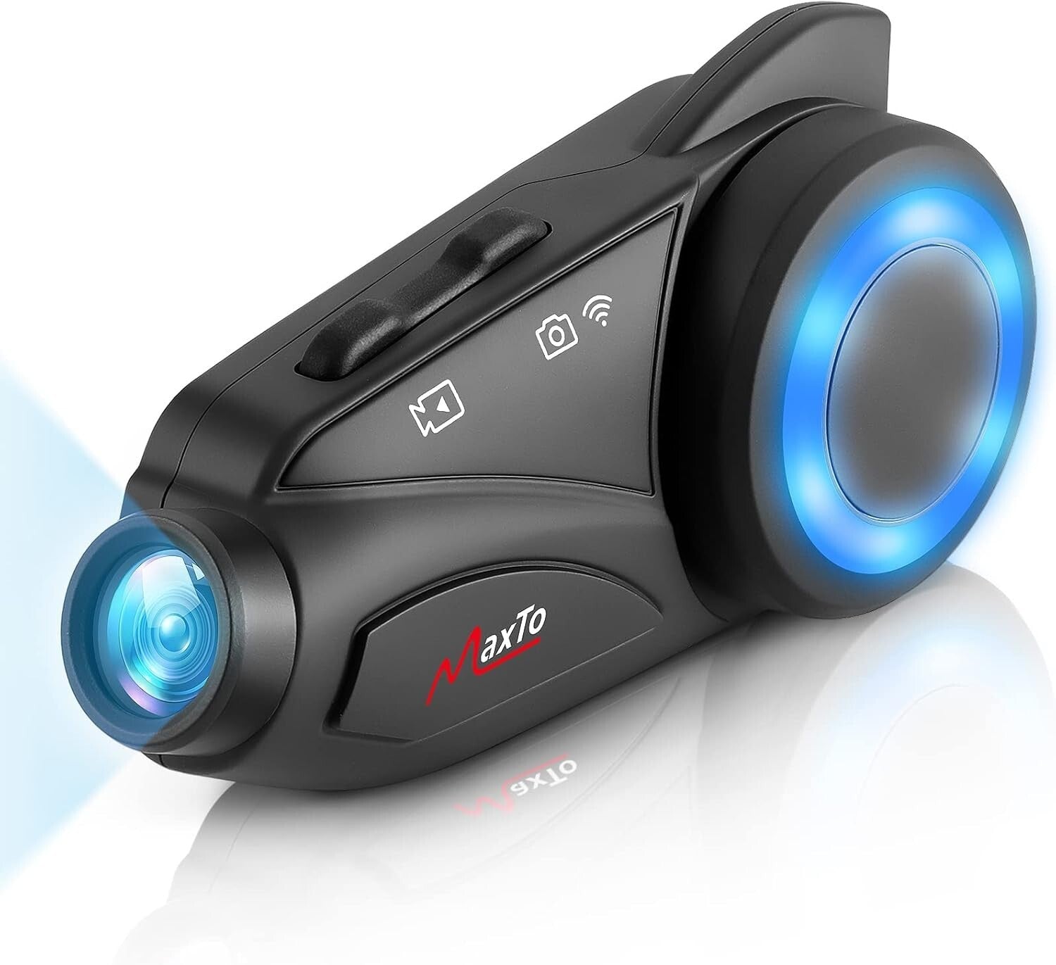 Motorcycle Communication System with 1080P Camera & Voice Assistant Features