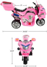 Load image into Gallery viewer, Compact 3-Wheel Electric Motorcycle for Kids - Pink Ride-On with 1.75 MPH Speed