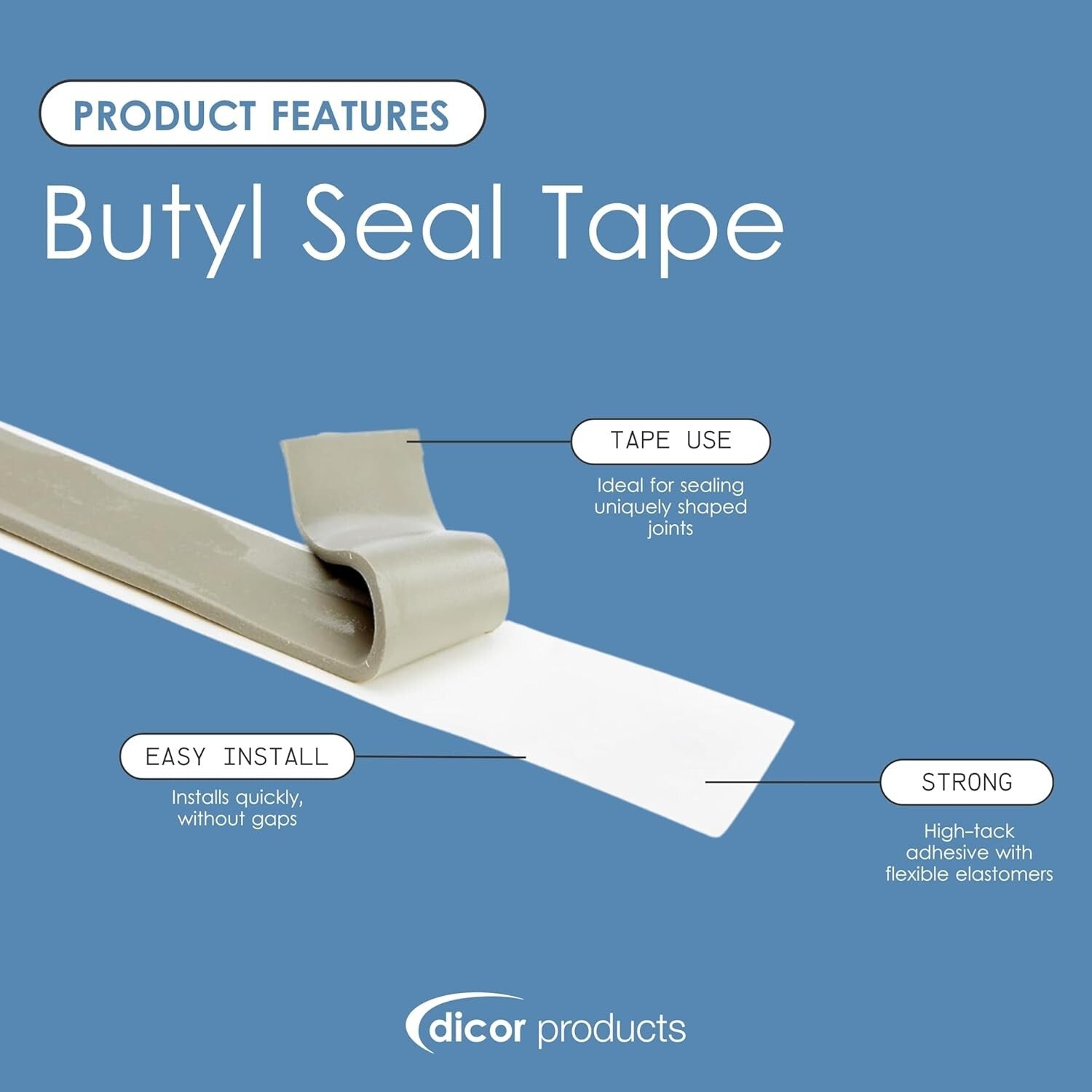 High-Tack Butyl Seal Tape - Ideal for RV and Trailer Sealing - 5 Rolls 30' Each