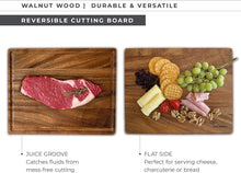 Load image into Gallery viewer, 15"x12" Reversible Walnut Cutting Board with Juice Groove - Ideal for BBQ &amp; Prep