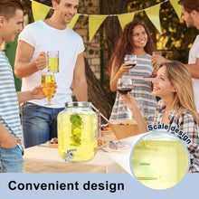 Load image into Gallery viewer, Transparent Glass Beverage Dispenser with Stand &amp; Chalkboard Label - 2 Gallons
