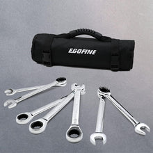 Load image into Gallery viewer, Durable 18pc Metric Ratcheting Wrench Set with Chrome Vanadium and Roll Up Bag